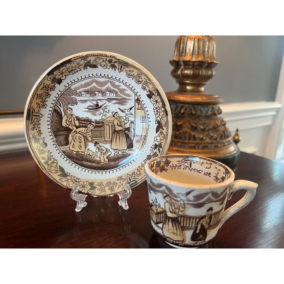 Antique Petrus Regout Maastricht Holland Timor Chinoiserie Teacup and Saucer - Picture 2 of 11